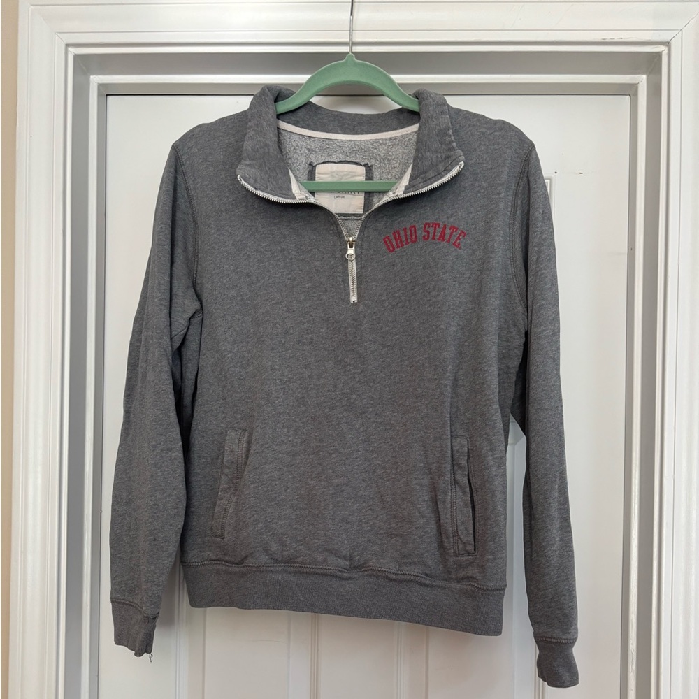 Gray Ohio State Quarter-Zip Sweatshirt